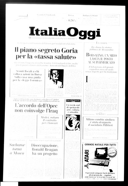 Italia oggi : quotidiano di economia finanza e politica